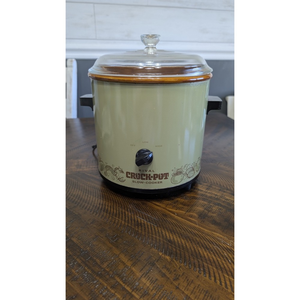 Vtg Rival Crock Pot 3100/2 Avocado Green 3.5 Qt Slow Cooker 1970s Retro Tested